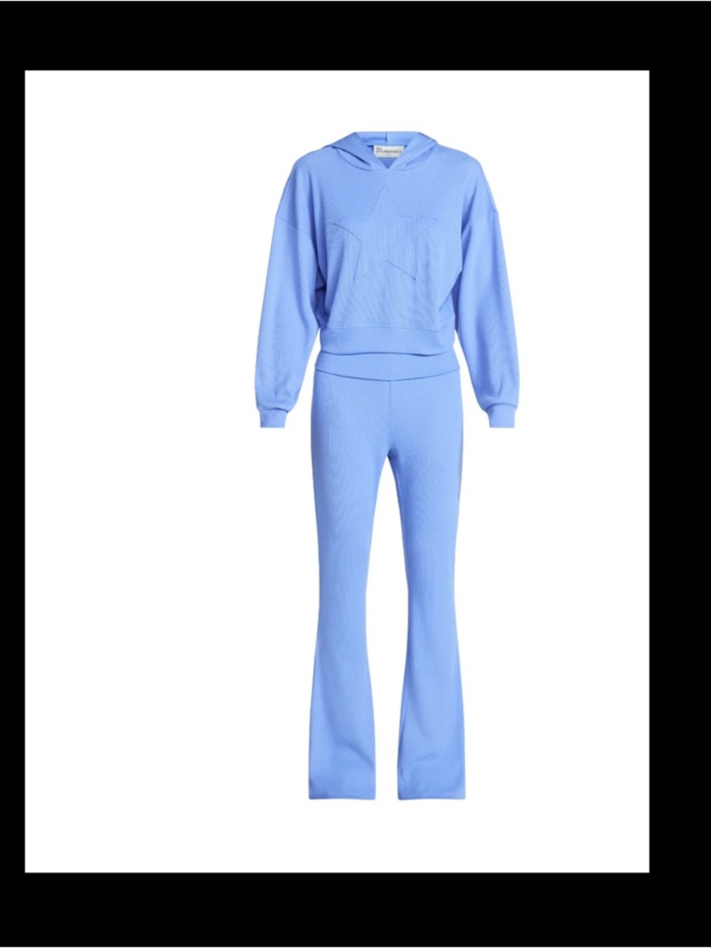 No Boundaries Star Hoodie and Foldover Flare Pants Set, 2-Piece